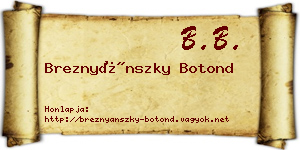Breznyánszky Botond névjegykártya